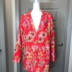 Johnny Was Red Floral Jacket